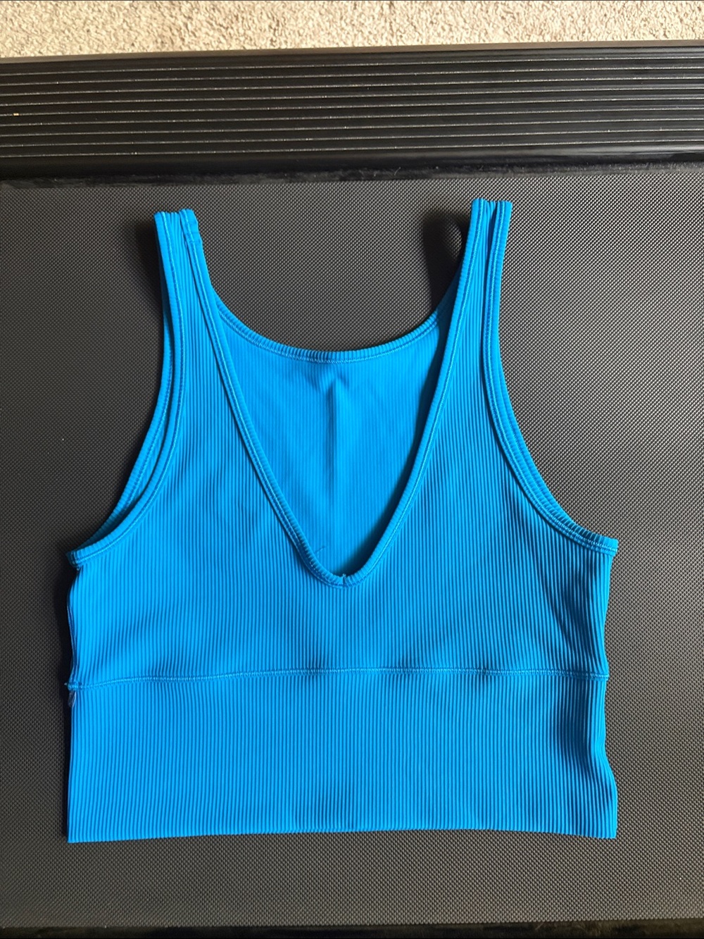 lululemon athletica Bright Blue Ribbed V-Neck/Reversible Crop Tank